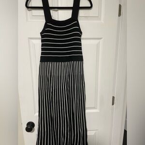 Banana Republic Black and White Striped Maxi Dress